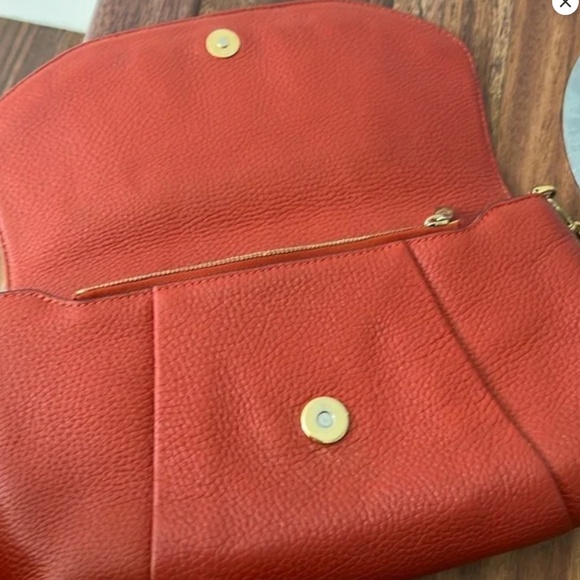 MCM Red-Orange Leather Flap Shoulder bag - Picture 8 of 15